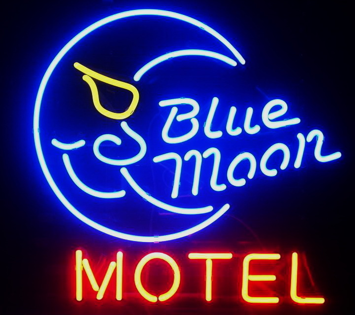 Blue Moon Motel Hotel Neon Sign